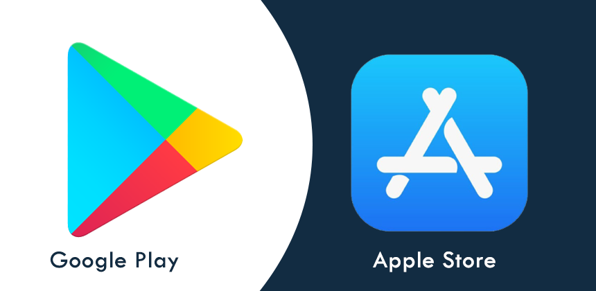 distribution of app - google play -apple store