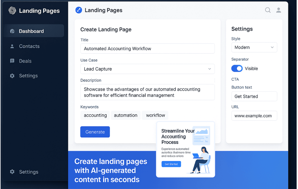 Landing Page Generation