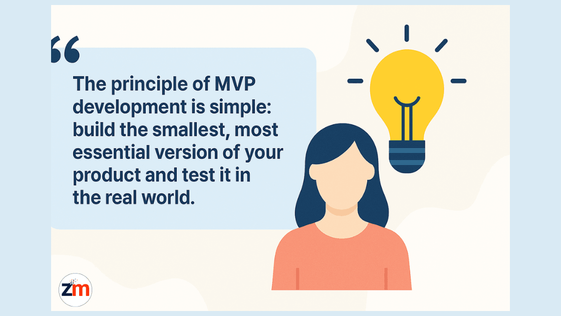 Quote card from a startup founder sharing success after MVP launch