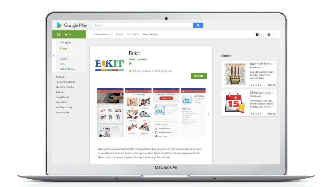 Play Store view of Bukit